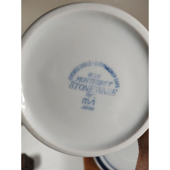 MSI Blue Monterrey Stoneware Gravy Bowl and plate set Blue Ring Japan - Picture 9 of 13